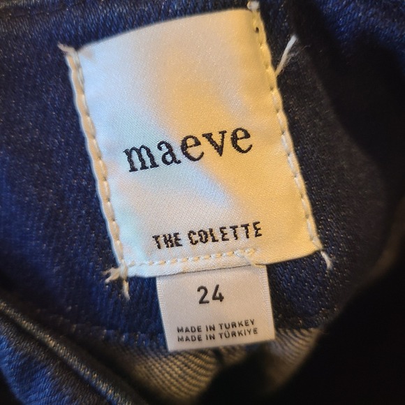 Maeve The Colette Wide Leg Jeans Womens Size 24 Dark Wash High Rise Patch Pocket - Picture 6 of 7